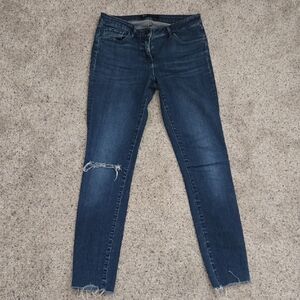 3x1 Dark Blue Distressed Skinny Jeans